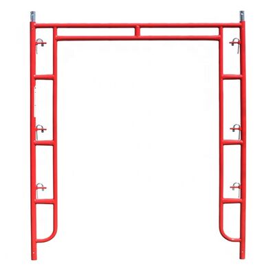 Red Q355 Steel Powder Coated Walk Through Frame Scaffolding for Heavy-Duty Construction